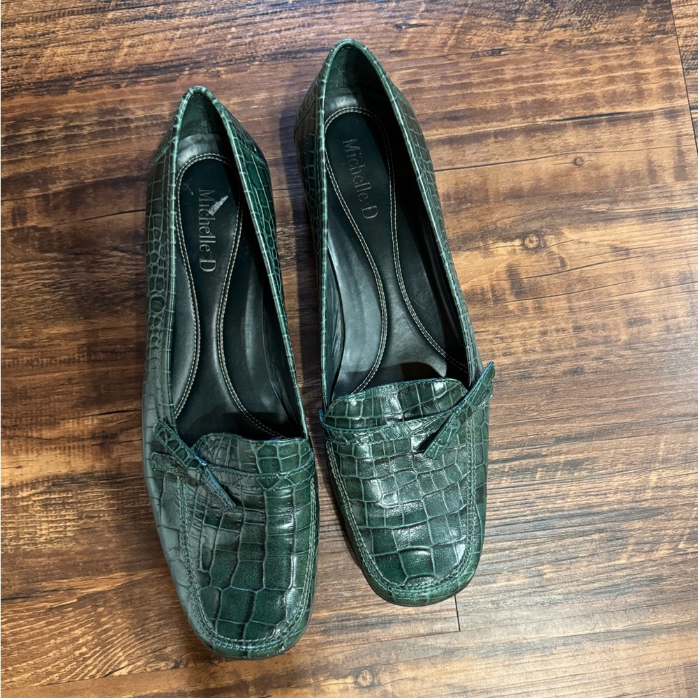 Leather Square Toe Flats